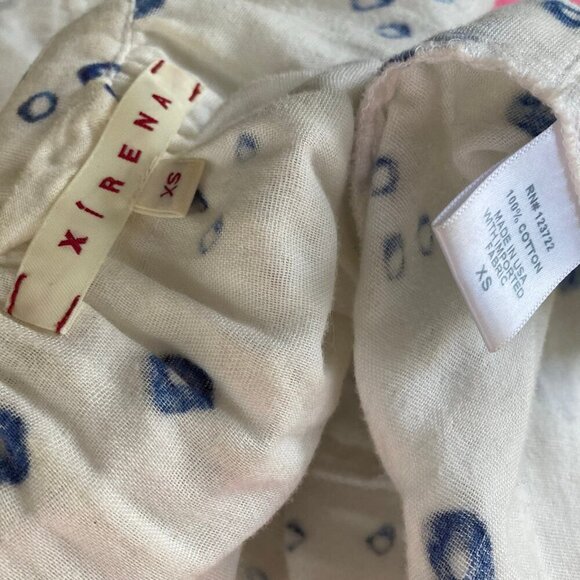 Xirena Cotton V Neck Short Sleeve Mini Dress $253 Womens Extra Small - Picture 12 of 12